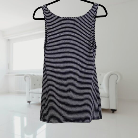 Isabel Maternity Striped Tank Top Navy White Sleeveless Tee by Ingrid & Isabel - Picture 3 of 13